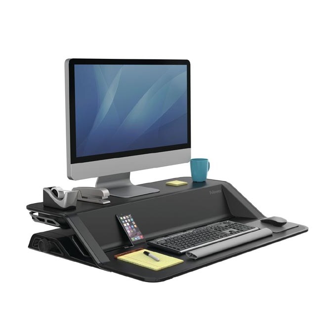 Stanowisko do pracy, Sit-Stand Lotus, czarna, plastik-metal, Fellowes, EOL