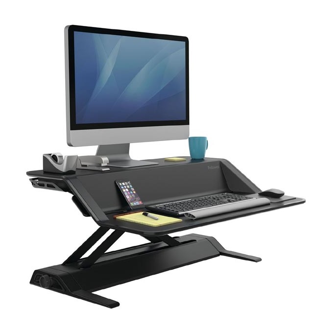 Stanowisko do pracy, Sit-Stand Lotus, czarna, plastik-metal, Fellowes, EOL