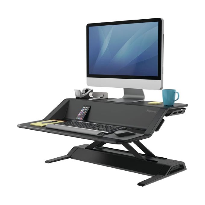 Stanowisko do pracy, Sit-Stand Lotus, czarna, plastik-metal, Fellowes, EOL