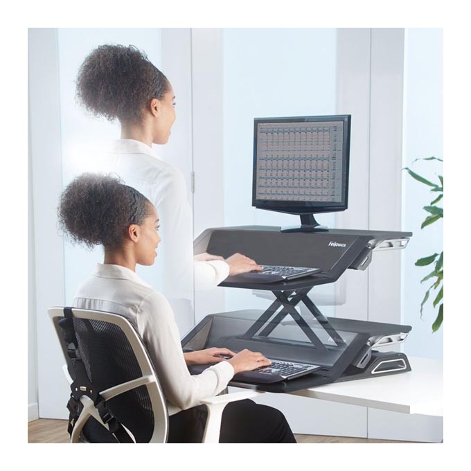 Stanowisko do pracy, Sit-Stand Lotus, czarna, plastik-metal, Fellowes, EOL