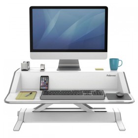 Stanowisko do pracy, Sit-Stand Lotus, biała, plastik-metal, Fellowes, EOL