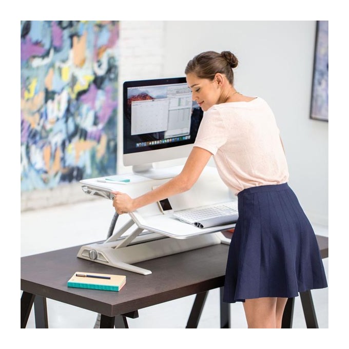 Stanowisko do pracy, Sit-Stand Lotus, biała, plastik-metal, Fellowes, EOL