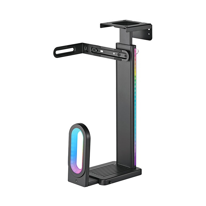 Ultradesk FLANK Uchwyt komputerowy pod blat biurka, RGB, czarna