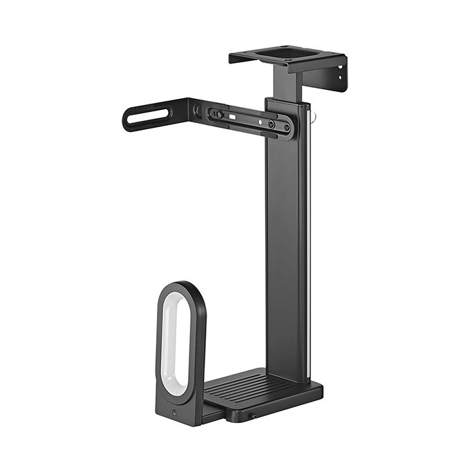 Ultradesk FLANK Uchwyt komputerowy pod blat biurka, RGB, czarna