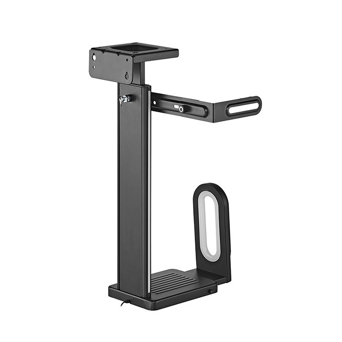 Ultradesk FLANK Uchwyt komputerowy pod blat biurka, RGB, czarna