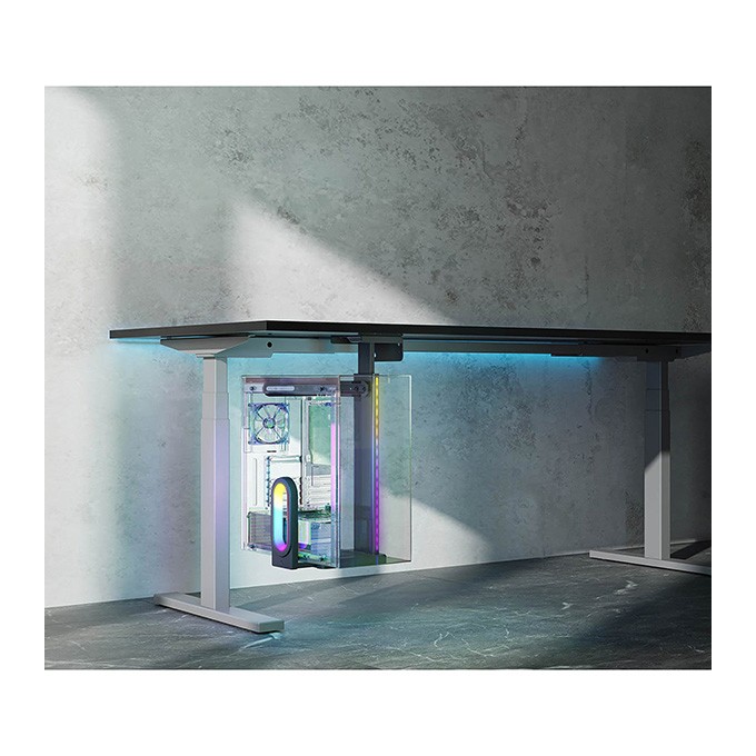 Ultradesk FLANK Uchwyt komputerowy pod blat biurka, RGB, czarna