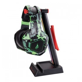 SureFire stojak na słuchawki Vinson N1 Dual Balance RGB, zacisk do montażu pod biurkiem, czarny, plastikowy, 48845, 