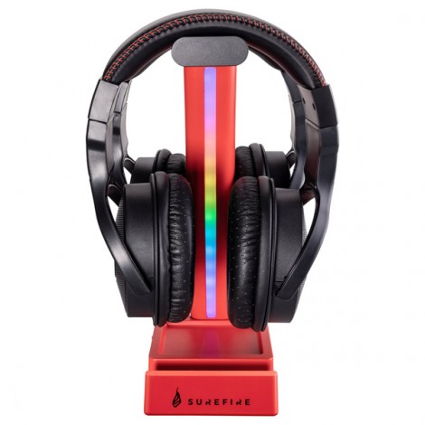 SureFire stojak na słuchawki Vinson N1 Dual Balance RGB, zacisk do montażu pod biurkiem, czerwony, plastikowy, 48846, 