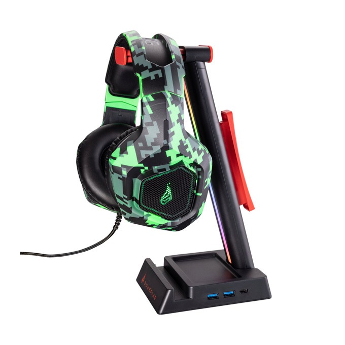 SureFire wielofunkcyjny stojak na słuchawki Vinson N2 Dual Balance RGB, złącze 3,5 mm, czarny, tworzywo ABS, 48847, 