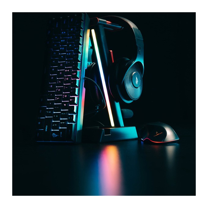 SureFire wielofunkcyjny stojak na słuchawki Vinson N2 Dual Balance RGB, złącze 3,5 mm, czarny, tworzywo ABS, 48847, 
