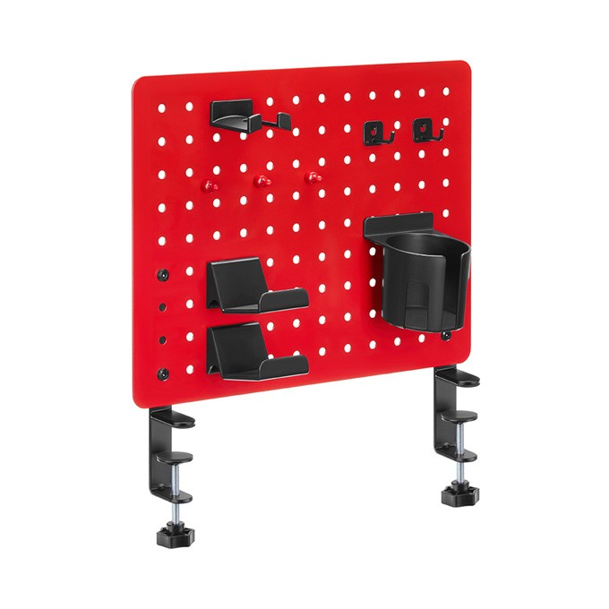 Powerton Pegboard zacisk do montażu pod biurkiem, czerwony, do gry
