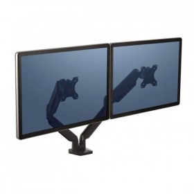 Regulowany uchwyt na 2 monitory, Platinum, 9 kg, mocowanie zacisk lub przelotka, 27", 75x75/100x100, czarny