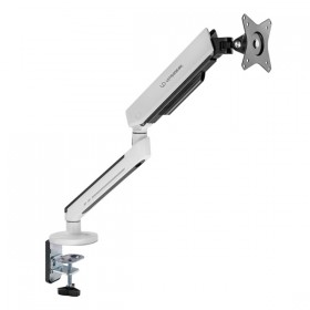 Regulowany uchwyt ULTRADESK OFFSHOOT Single na monitor, 9KG, mocowanie na zacisk, 17"-32", 75x75/100x100, biały