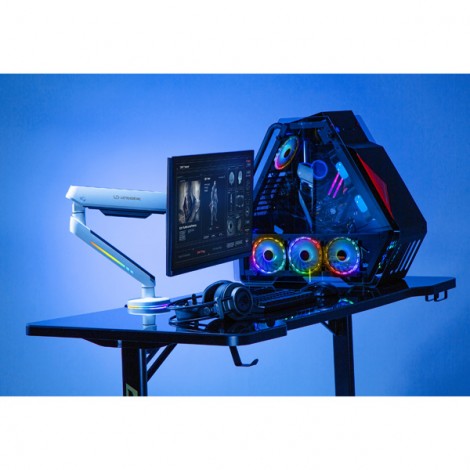 Regulowany uchwyt ULTRADESK OFFSHOOT Single na monitor, 9KG, mocowanie na zacisk, 17"-32", 75x75/100x100, biały Regulowany uchwyt ULTRADESK OFFSHOOT Single na monitor, 9KG, mocowanie na zacisk, 17"-32", 75x75/100x100, biały