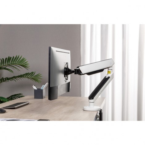 Regulowany uchwyt ULTRADESK OFFSHOOT Single na monitor, 9KG, mocowanie na zacisk, 17"-32", 75x75/100x100, biały Regulowany uchwyt ULTRADESK OFFSHOOT Single na monitor, 9KG, mocowanie na zacisk, 17"-32", 75x75/100x100, biały