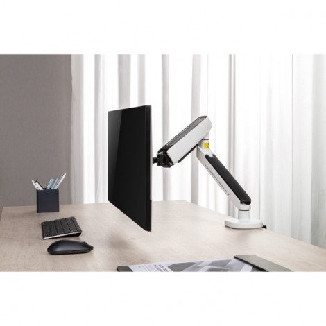 Regulowany uchwyt ULTRADESK OFFSHOOT Single na monitor, 9KG, mocowanie na zacisk, 17"-32", 75x75/100x100, biały Regulowany uchwyt ULTRADESK OFFSHOOT Single na monitor, 9KG, mocowanie na zacisk, 17"-32", 75x75/100x100, biały