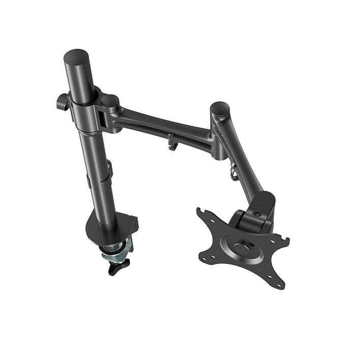Regulowany uchwyt na monitor, 10KG, zacisk, 17"-30", obrotowy, 75x75/100x100, czarny