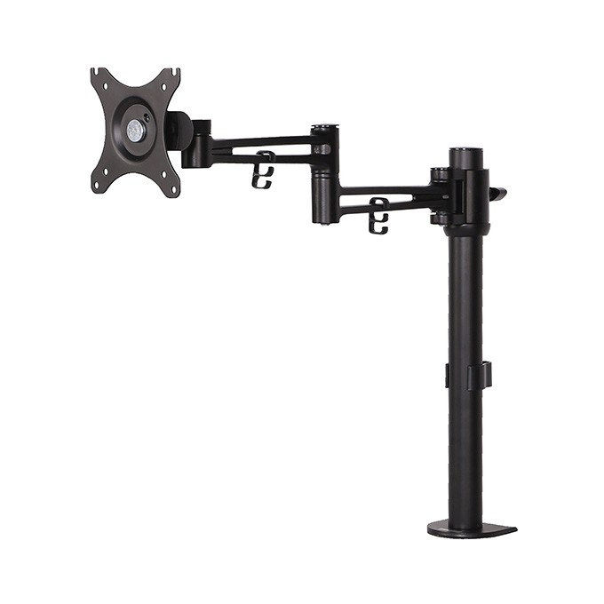 Regulowany uchwyt na monitor, 10KG, zacisk, 17"-30", obrotowy, 75x75/100x100, czarny