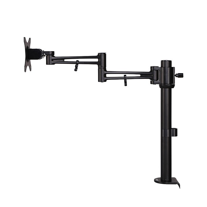 Regulowany uchwyt na monitor, 10KG, zacisk, 17"-30", obrotowy, 75x75/100x100, czarny
