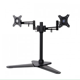 Regulowany uchwyt na 2 monitory, 10KG, wolnostojący, 17"-30", organizer do kabli, 75x75/100x100, czarny