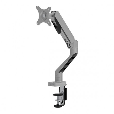 Regulowany uchwyt na monitor, 2-9KG, mocowanie na zacisk, 17"-30", USB HUB, 75x75/100x100, szary Regulowany uchwyt na monitor, 2-9KG, mocowanie na zacisk, 17"-30", USB HUB, 75x75/100x100, szary