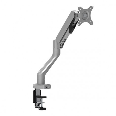 Regulowany uchwyt na monitor, 2-9KG, mocowanie na zacisk, 17"-30", USB HUB, 75x75/100x100, szary Regulowany uchwyt na monitor, 2-9KG, mocowanie na zacisk, 17"-30", USB HUB, 75x75/100x100, szary