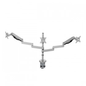 Regulowany uchwyt na 3 monitory, 2-9KG, mocowanie na zacisk, 17"-30", USB HUB, 75x75/100x100, szary