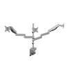 Regulowany uchwyt na 3 monitory, 2-9KG, mocowanie na zacisk, 17"-30", USB HUB, 75x75/100x100, szary Regulowany uchwyt na 3 monitory, 2-9KG, mocowanie na zacisk, 17"-30", USB HUB, 75x75/100x100, szary