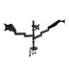 Regulowany uchwyt na 3 monitory, 2-9KG, mocowanie na zacisk, 17"-30", USB HUB, 75x75/100x100, szary Regulowany uchwyt na 3 monitory, 2-9KG, mocowanie na zacisk, 17"-30", USB HUB, 75x75/100x100, szary