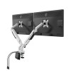 Regulowany uchwyt na 2 monitory, 2-9 Kg, mocowanie na zacisk, 17"-32", USB HUB, 75x75/100x100, czarny Regulowany uchwyt na 2 monitory, 2-9 Kg, mocowanie na zacisk, 17"-32", USB HUB, 75x75/100x100, czarny