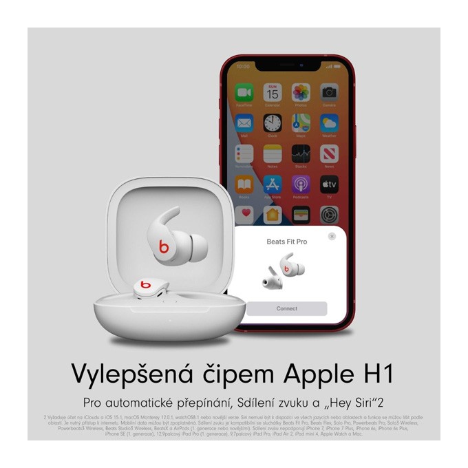 Apple Beats Fit Pro bezdrátové sluchátka, biała, USB Type-C