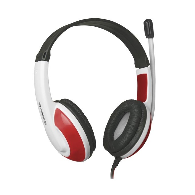 Defender Warhead G-120, Gaming Headset, słuchawki z mikrofonem, przewodowabiało-czerwony, 2x 3.5 mm jack