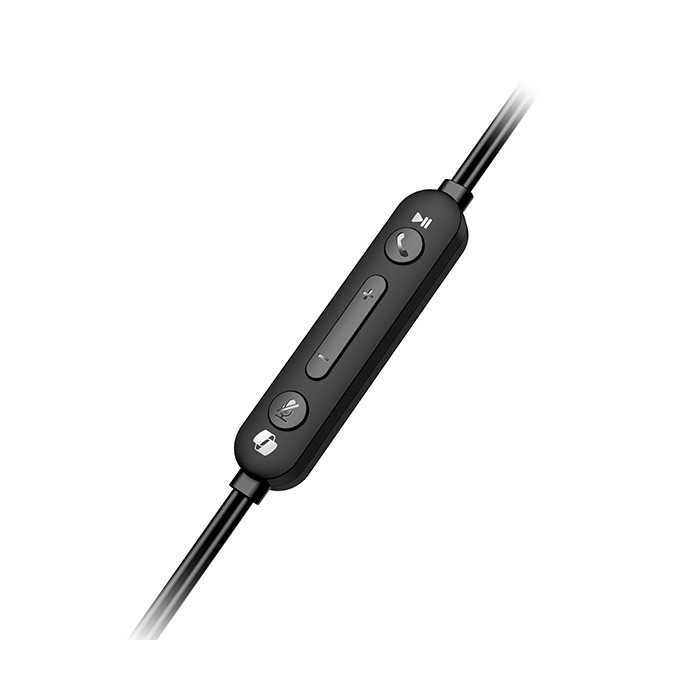 Genius HS-220U AI, słuchawki z mikrofonem, przewodowaczarna, 2.0, zamykane, USB - C