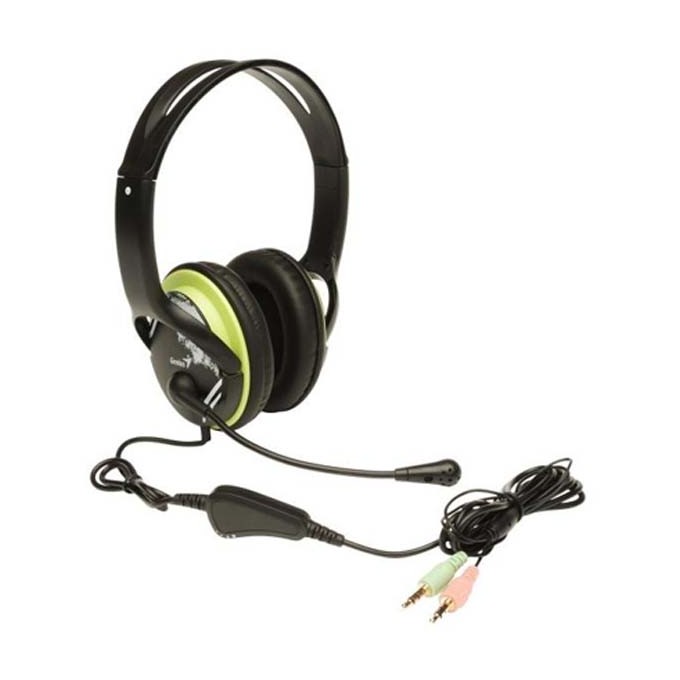 Genius HS-400A, słuchawki z mikrofonem, przewodowaczarna, 2x 3.5 mm jack