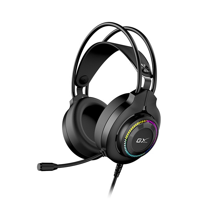 Genius GX GAMING HS-GX580U, słuchawki z mikrofonem, czarna, słuchawki, 50 mm przetworniki typ USB
