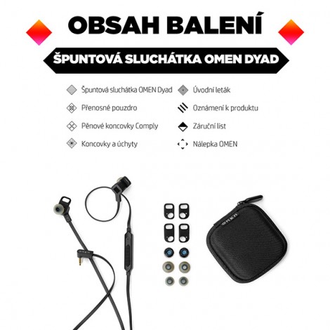 HP OMEN Dyad, słuchawki z mikrofonem, przewodowaczarna, douszne typ 3.5 mm jack