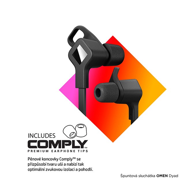 HP OMEN Dyad, słuchawki z mikrofonem, przewodowaczarna, douszne typ 3.5 mm jack