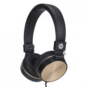 HP DHH-1206 Black słuchawki z mikrofonem, przewodowaczarno-złota, klasyczna typ 3,5mm jack