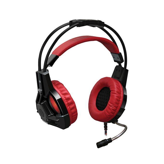 Defender Lester, Gaming Headset, słuchawki z mikrofonem, przewodowaczarno-czerwona, 2.0, 50 mm przetworniki typ 2x 3.5 
