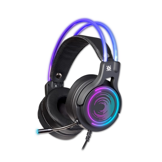 Defender Cosmo Pro RGB, Gaming Headset, słuchawki z mikrofonem, przewodowaczarna, 7.1 (virtual), 50 mm przetworniki typ 