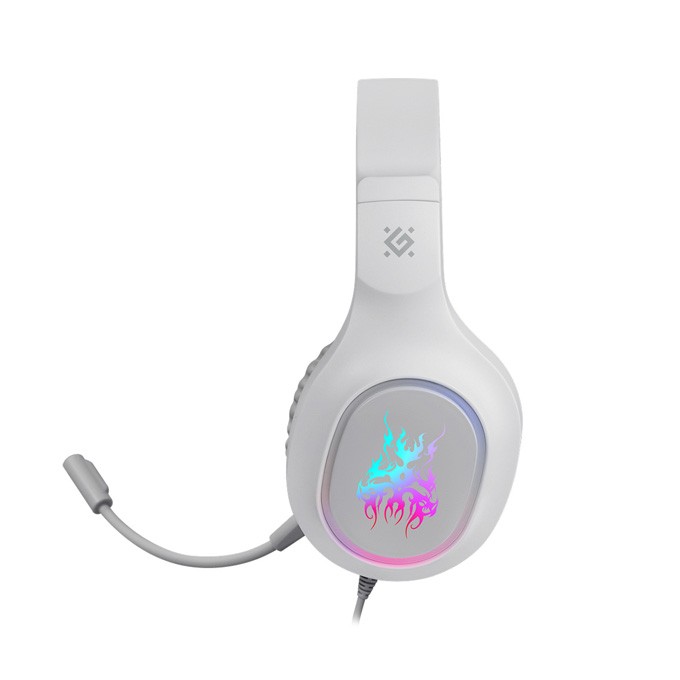 Defender FURY, Gaming Headset, słuchawki z mikrofonem, przewodowabiała, 2.0, 40 mm przetworniki typ 3.5 mm jack + 