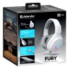 Defender FURY, Gaming Headset, słuchawki z mikrofonem, przewodowabiała, 2.0, 40 mm przetworniki typ 3.5 mm jack + 