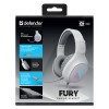 Defender FURY, Gaming Headset, słuchawki z mikrofonem, przewodowabiała, 2.0, 40 mm przetworniki typ 3.5 mm jack + 