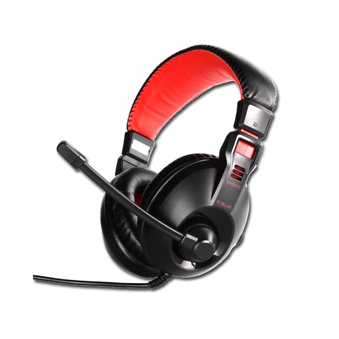 E-blue Conqueror I., słuchawki z mikrofonem, przewodowaczarna, 2x 3.5 mm jack