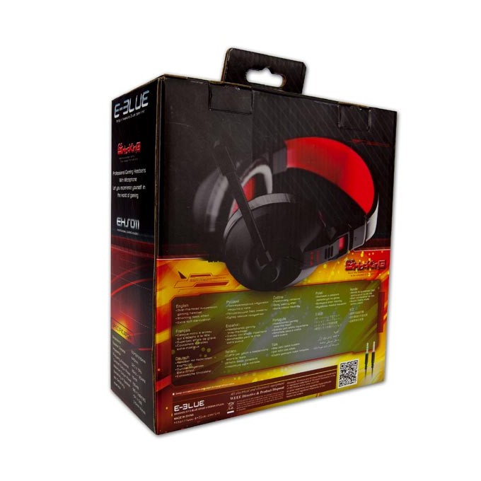 E-blue Conqueror I., słuchawki z mikrofonem, przewodowaczarna, 2x 3.5 mm jack