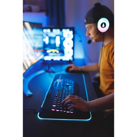 Surefire Harrier 360, słuchawki z odłączanym mikrofonem, przewodowaczarna, 7.1 surround sound (Virtual), USB