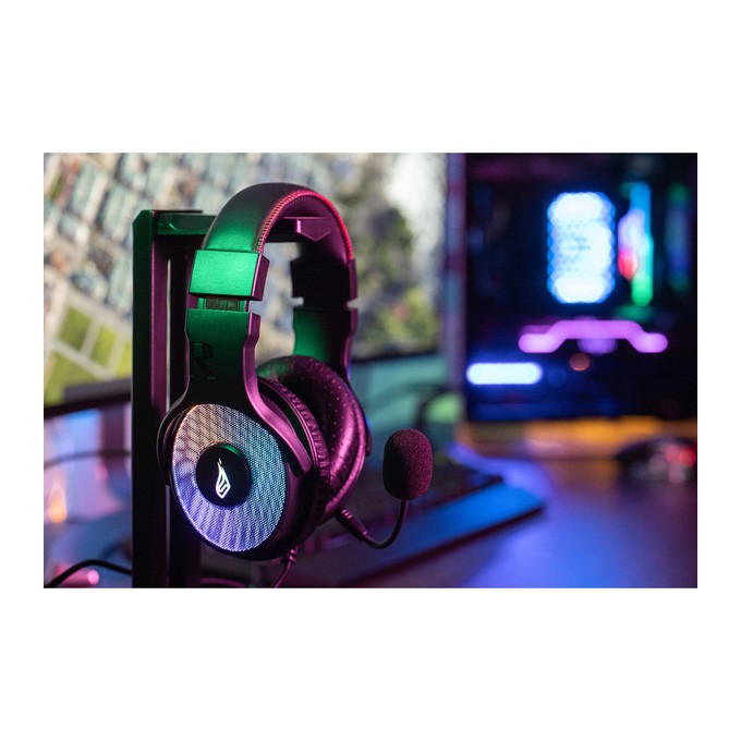 Surefire Harrier 360, słuchawki z odłączanym mikrofonem, przewodowaczarna, 7.1 surround sound (Virtual), USB