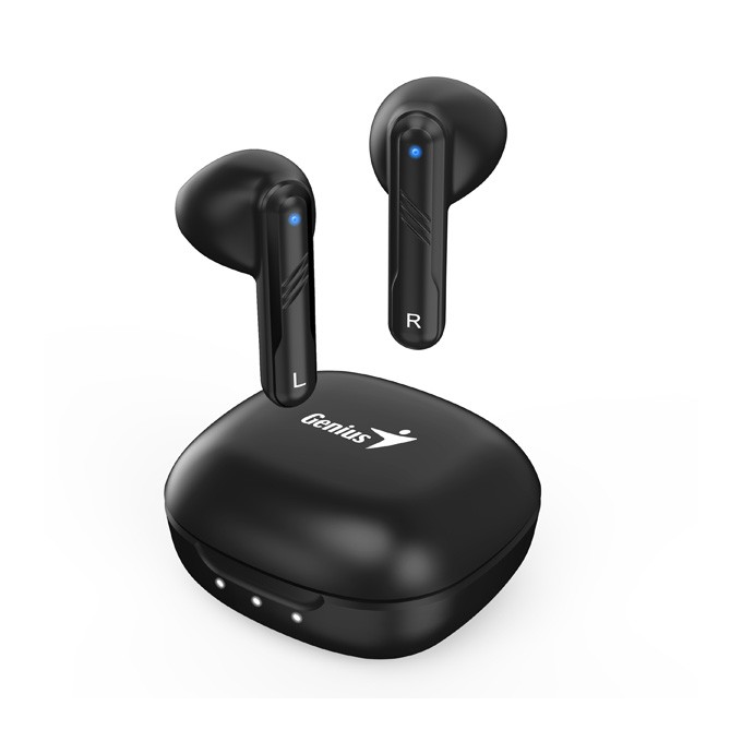 Genius HS-M905BT, mikrofon, bezprzewodowaczarna, 2.0, etui z ładowarką, sport typ USB-C