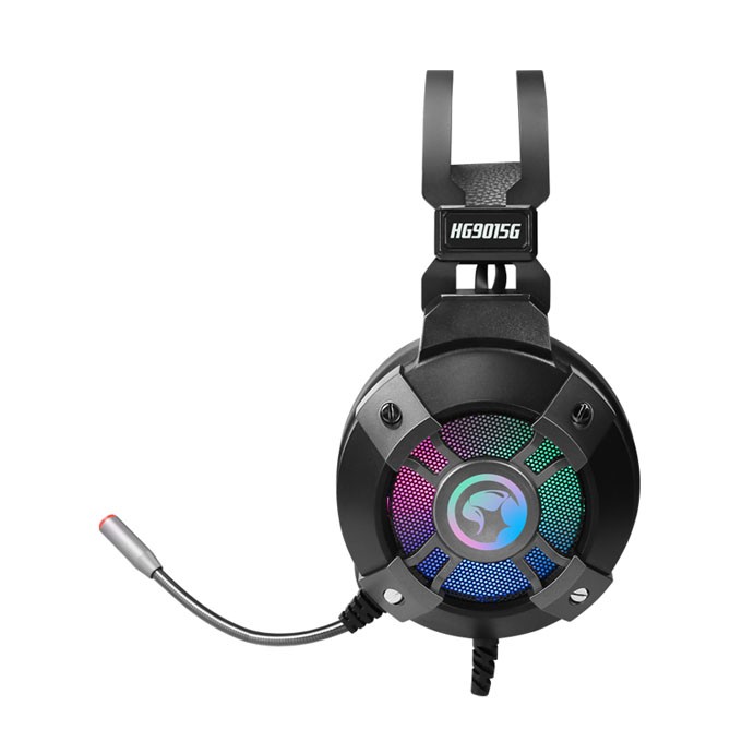 Marvo HG9015G, słuchawki z mikrofonem, przewodowaczarna, 7.1 (virtual), USB