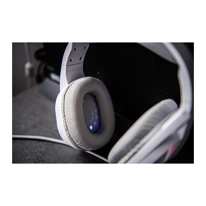 Marvo H8618, słuchawki z mikrofonem, przewodowabiała, 2.0, podświetlane, USB